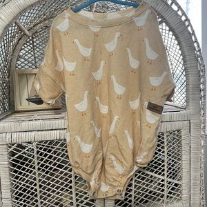 Mini maritimers oversized goose t shirt romper